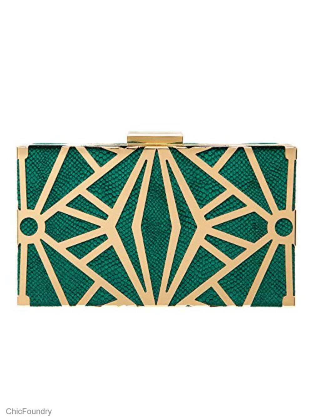 Velvet Evening Clutch with Detachable Chain Gold Metal Frame